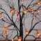 3ft. Pre-Lit Artificial Halloween Black Twig Tree with 18 Orange LED Pumpkin Shaped Lights
